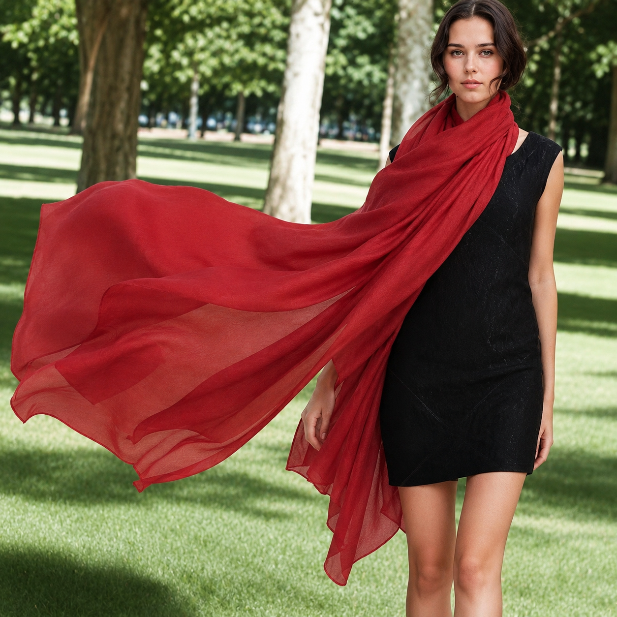 Julian Oversized handwoven pure cashmere scarf- Burgundy Wine