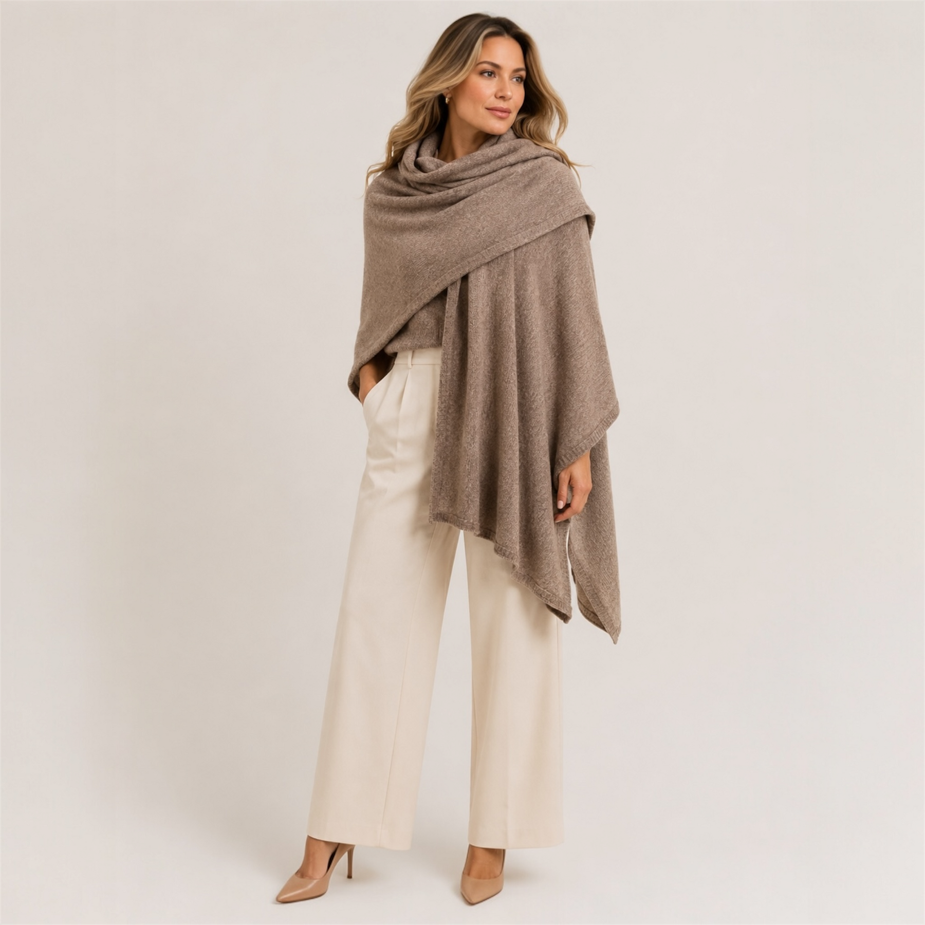 100% Cashmere 2 ply Knitted Julian Oversized Wrap -Unisex -30 Colours available