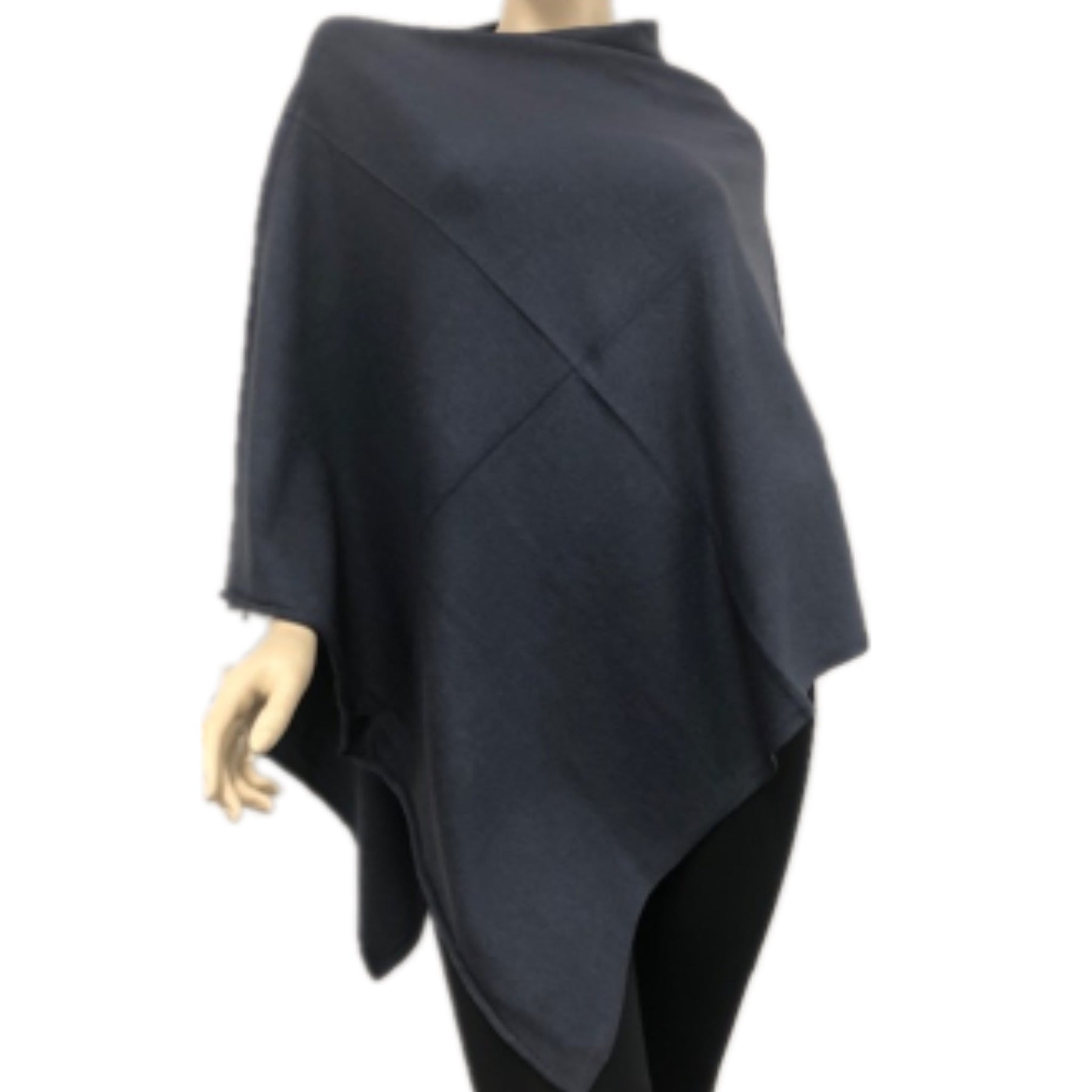 RITZY Light Navy Blue Julian Wool Blend Poncho