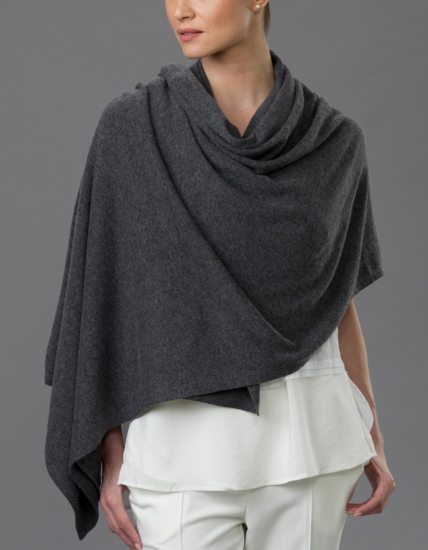 100% Cashmere 2 ply Knitted Julian Oversized Wrap -Unisex -30 Colours available