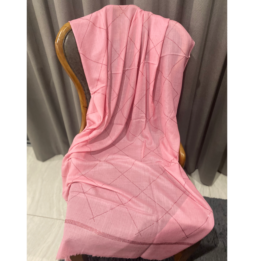 Julian Cashmere Bling Pink Handwoven Wedding Wrap Shawl