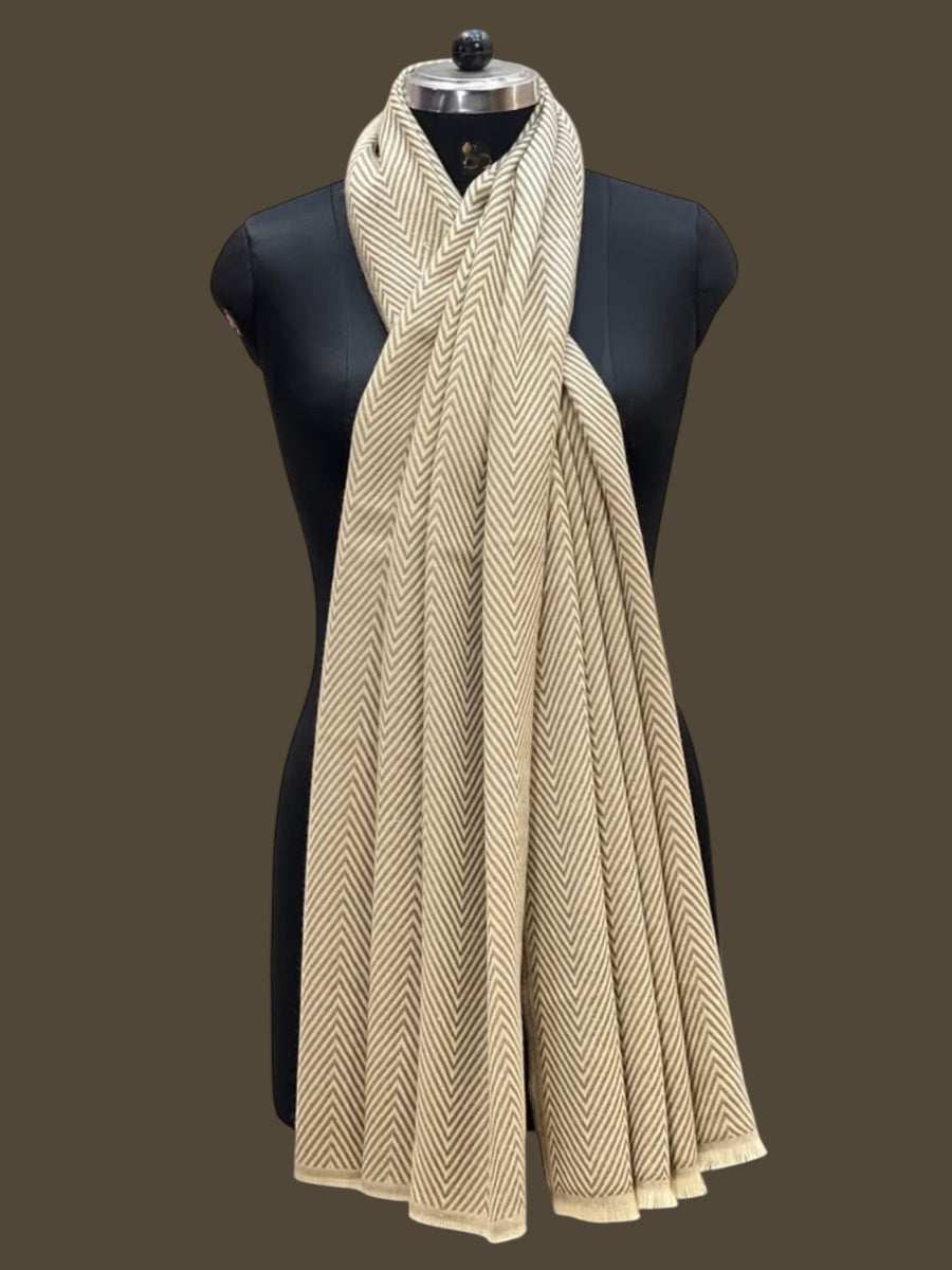 Julian Cashmere Woven Scarf Hues of Ivory