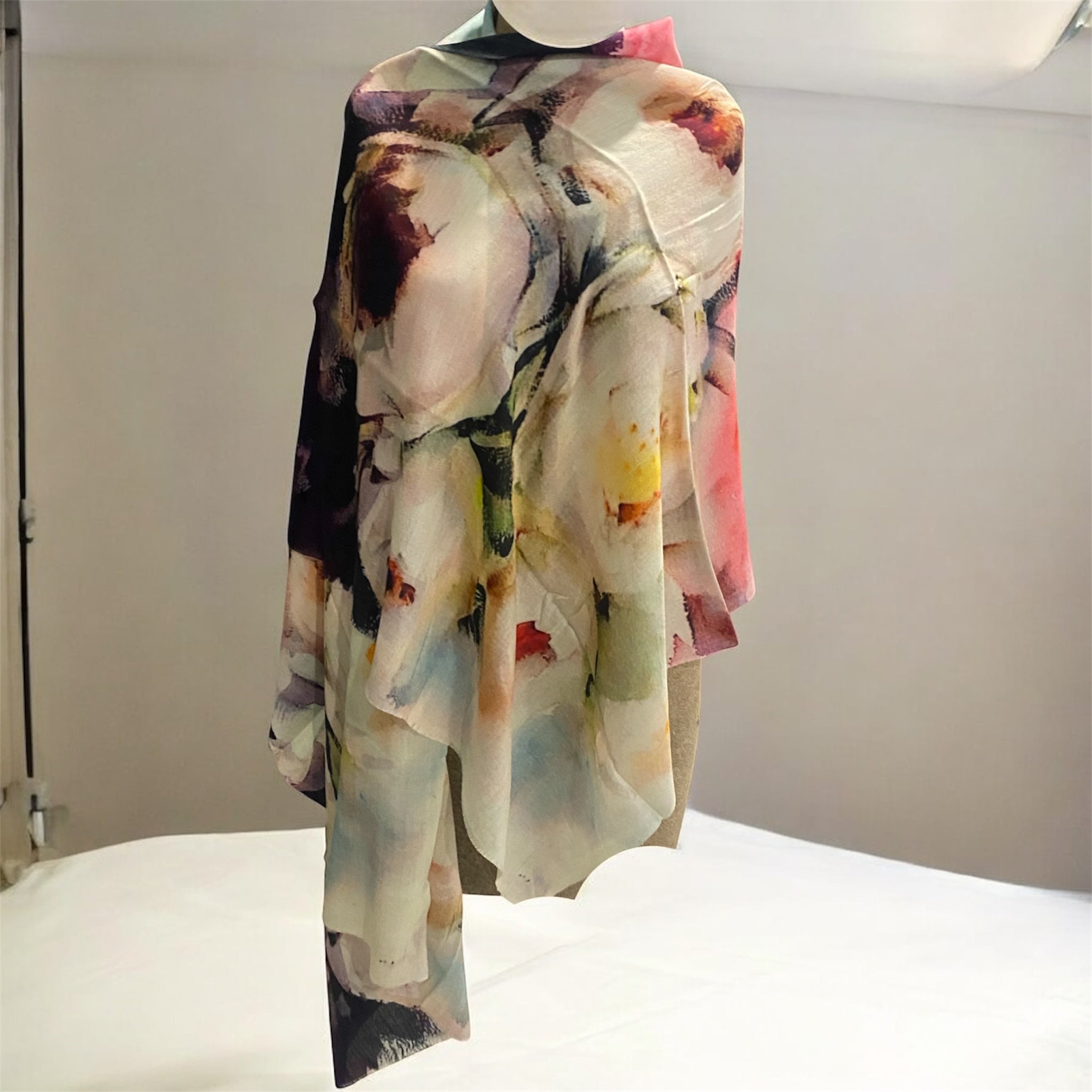 Cashmere Printed Wearable art Julian Ultralight Scarf-More Designs Available