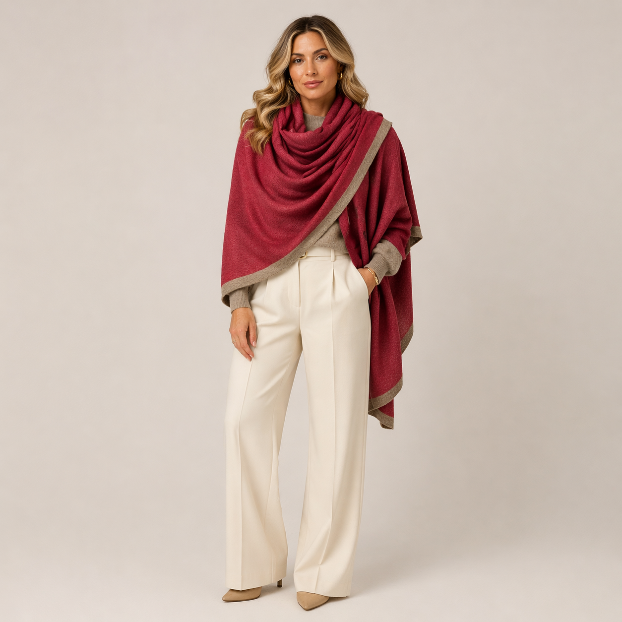 Cashmere Knitted Julian Travel Wrap/ Scarf