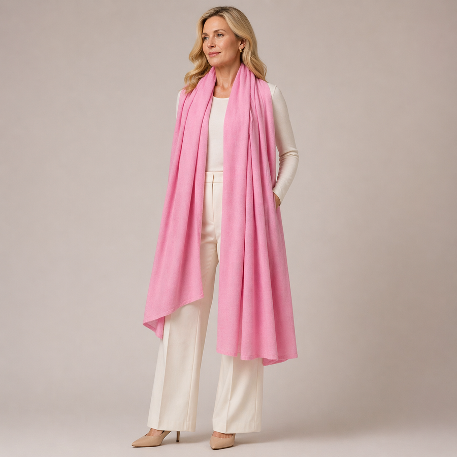 Julian Fresh Pink Cashmere Travel Wrap-Mklane Australia