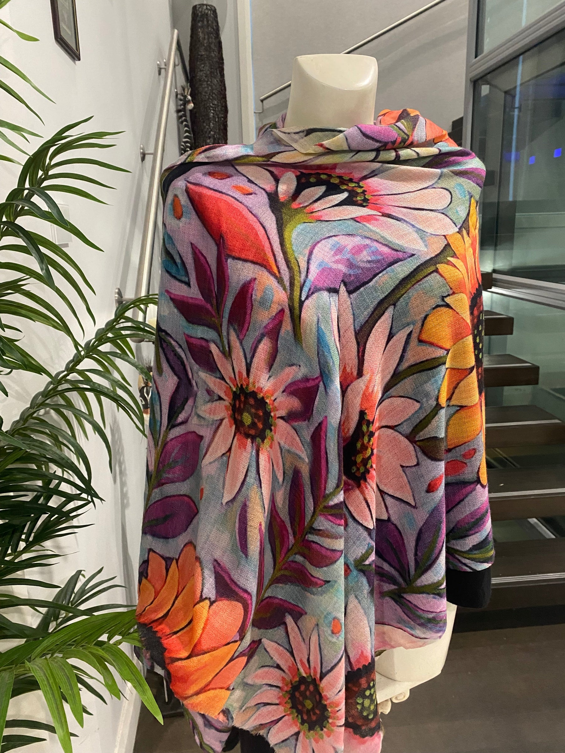 Floral Artisans -100% Cashmere Julian Scarf /Wrap