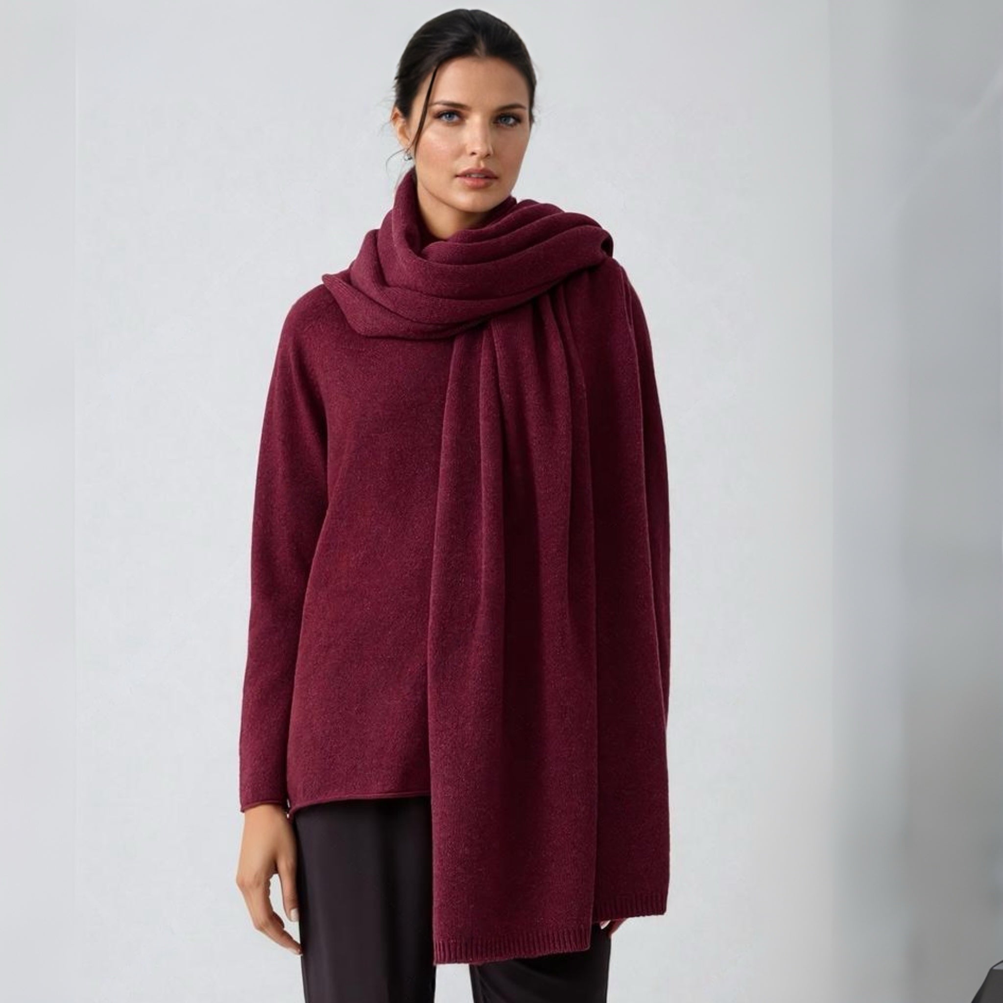 100% Cashmere 2 ply Knitted Julian Oversized Wrap -Unisex -30 Colours available