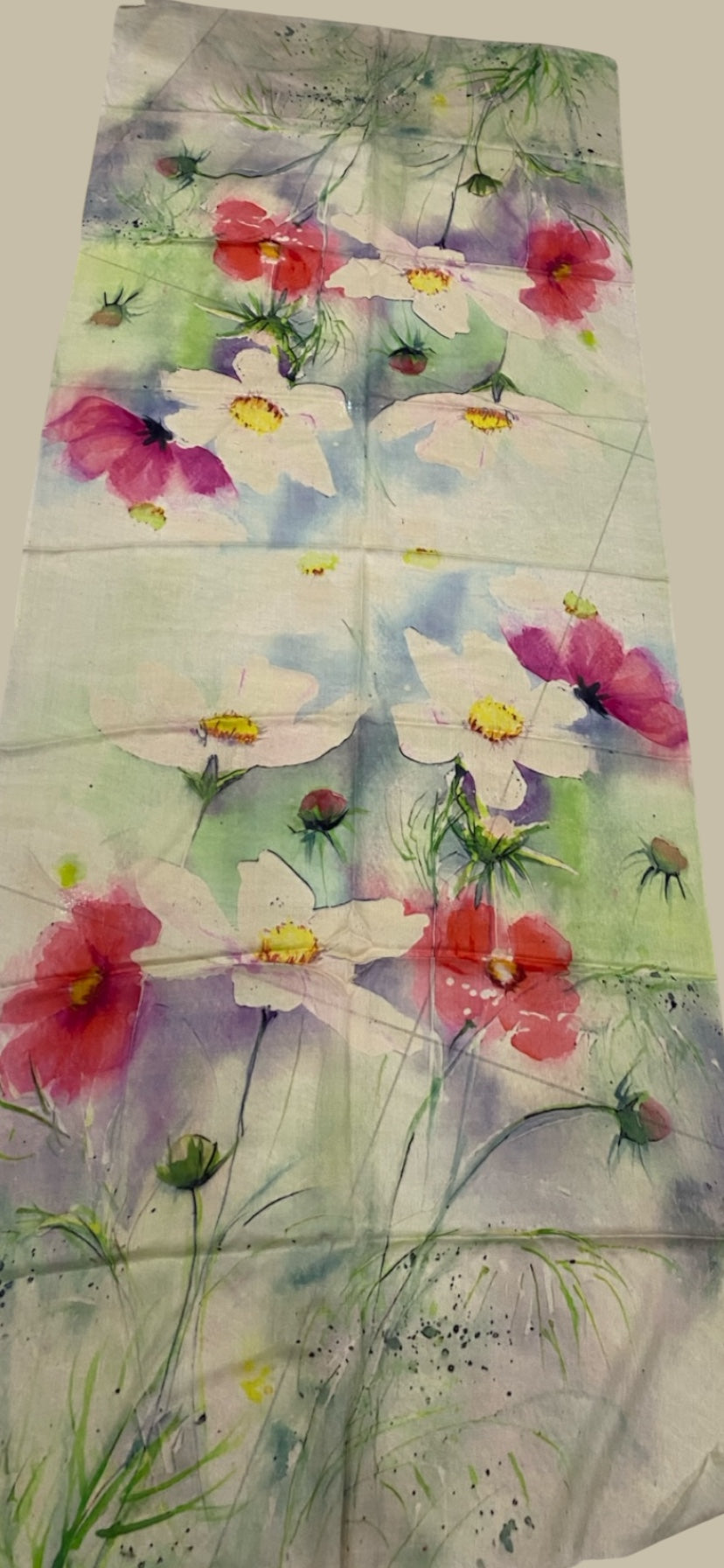 Cashmere Printed Wearable art Julian Ultralight Scarf-More Designs Available