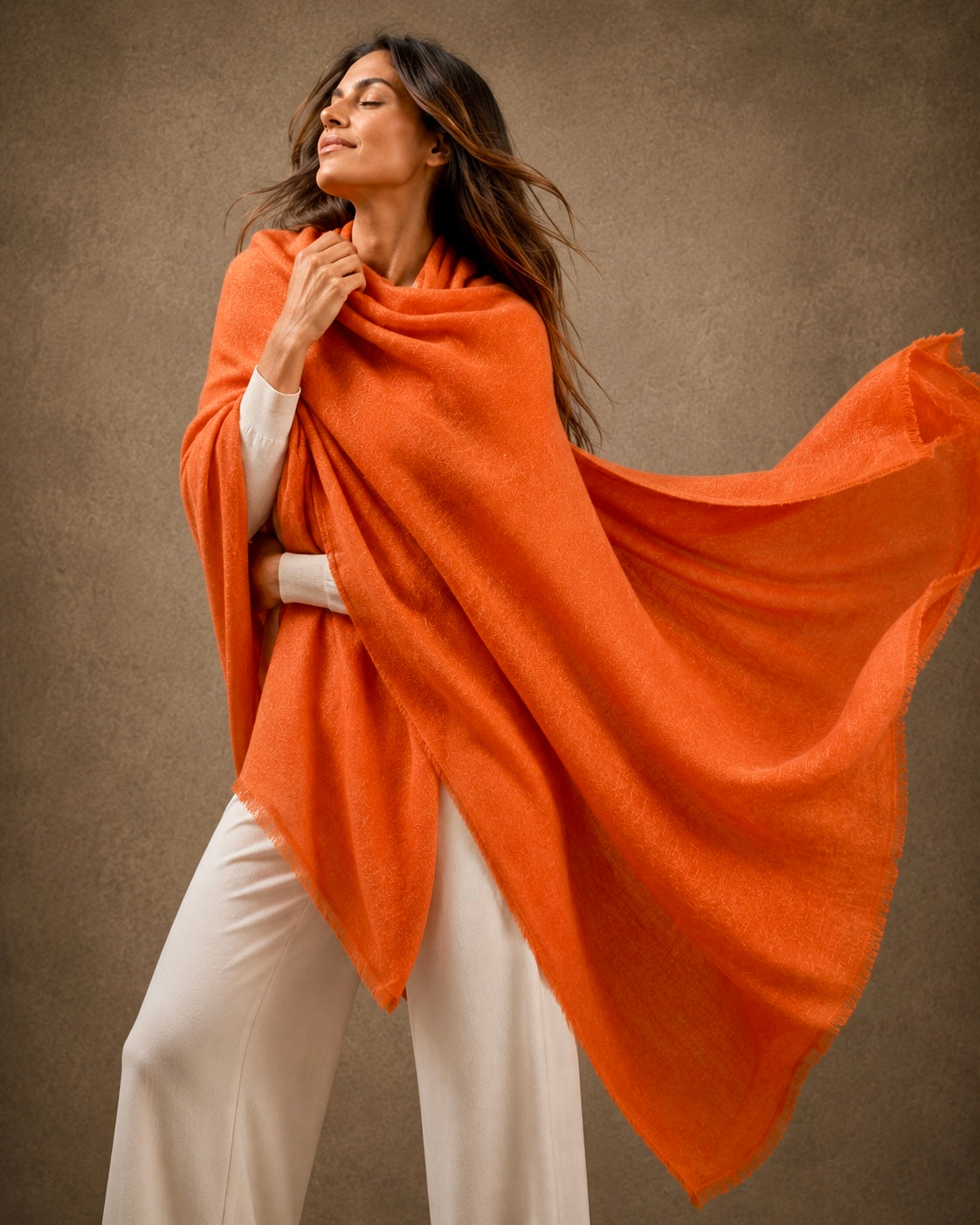 Julian Oversized handwoven pure cashmere scarf-