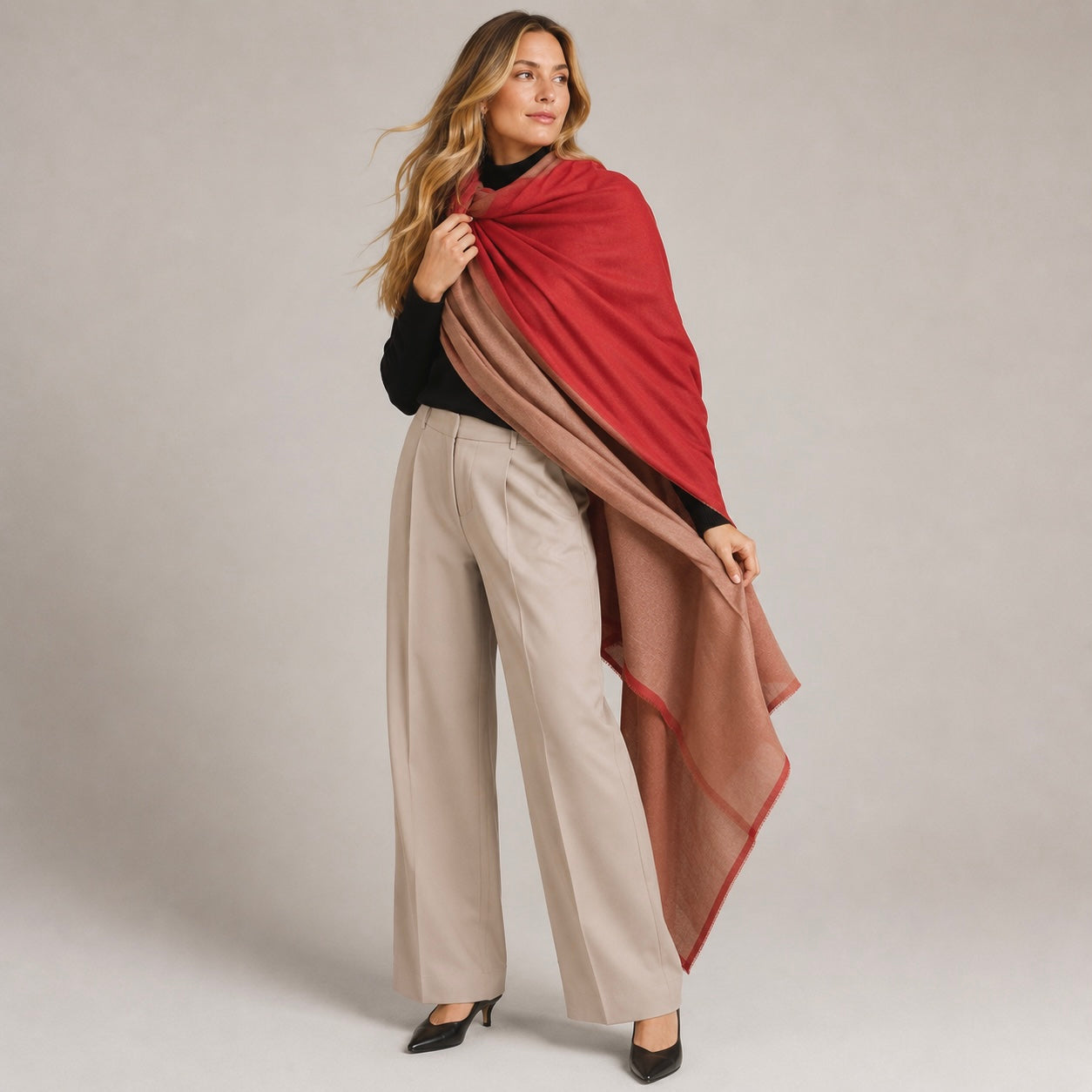 Handwoven Cashmere Julian Wrap Shawl.