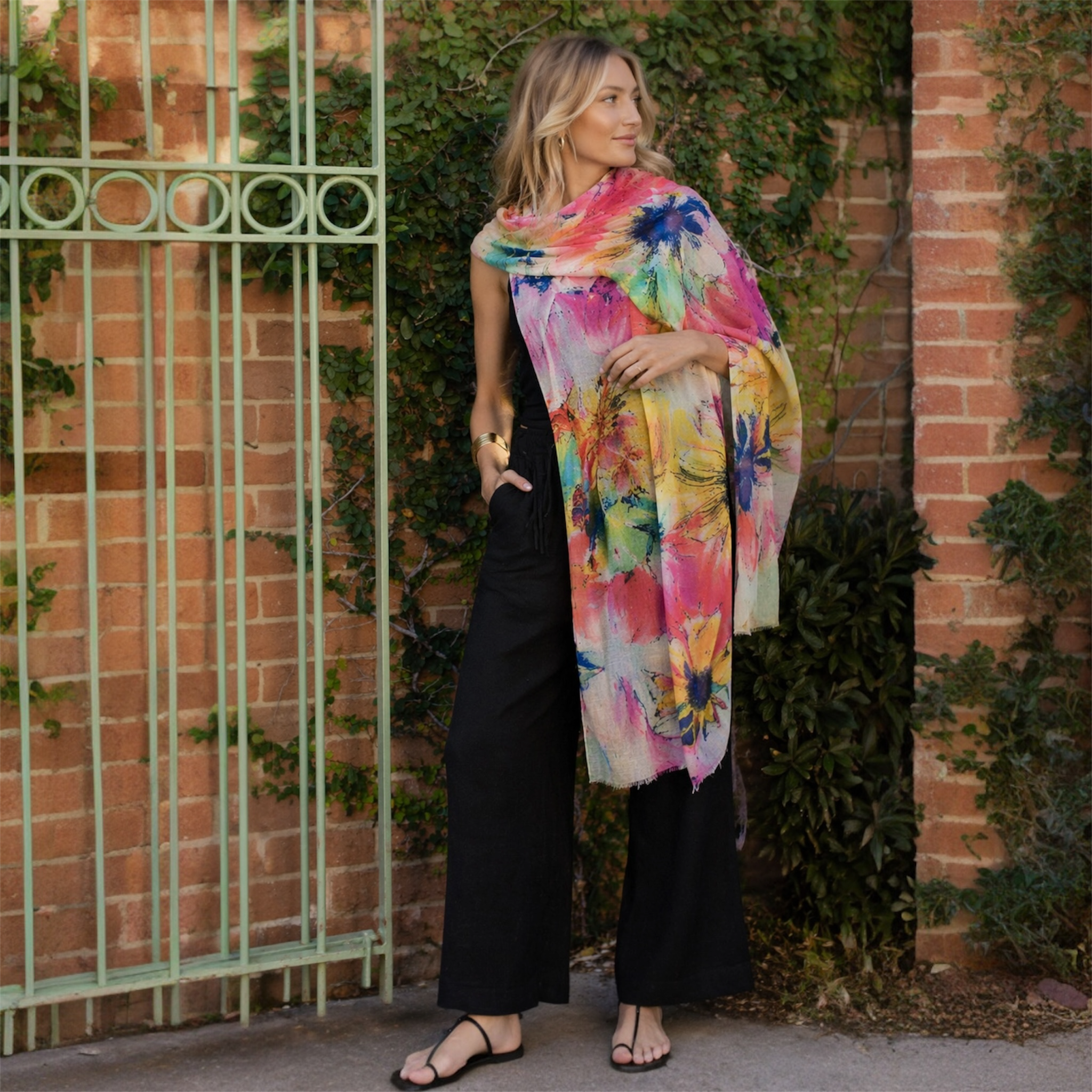 Floral Saga Cashmere Julian Scarf