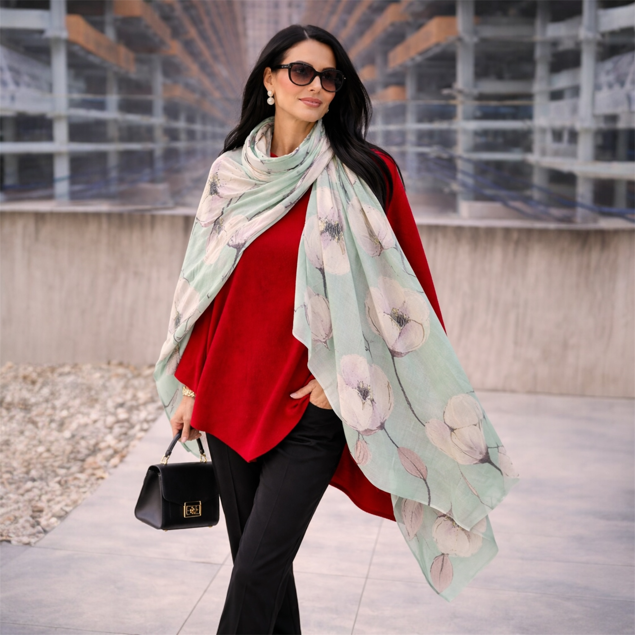 Cashmere Printed Wearable art Julian Ultralight Scarf-More Designs Available