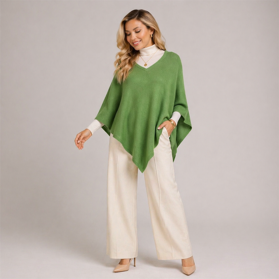Green Julian Cashmere Poncho