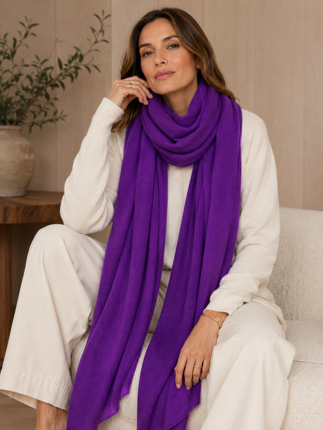 100% Cashmere 2 ply Knitted Julian Oversized Wrap -Unisex -30 Colours available