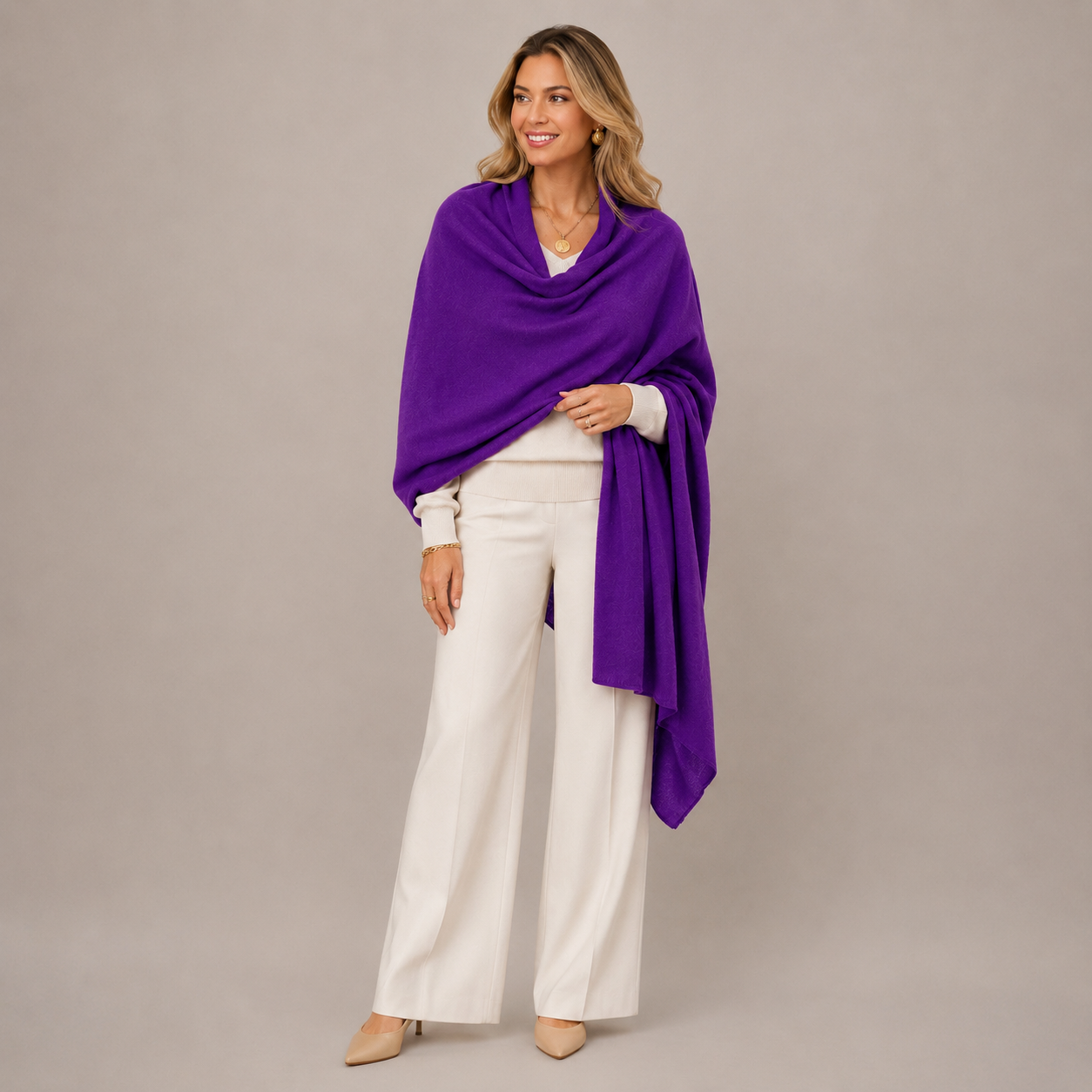 100% Cashmere 2 ply Knitted Julian Oversized Wrap -Unisex -30 Colours available