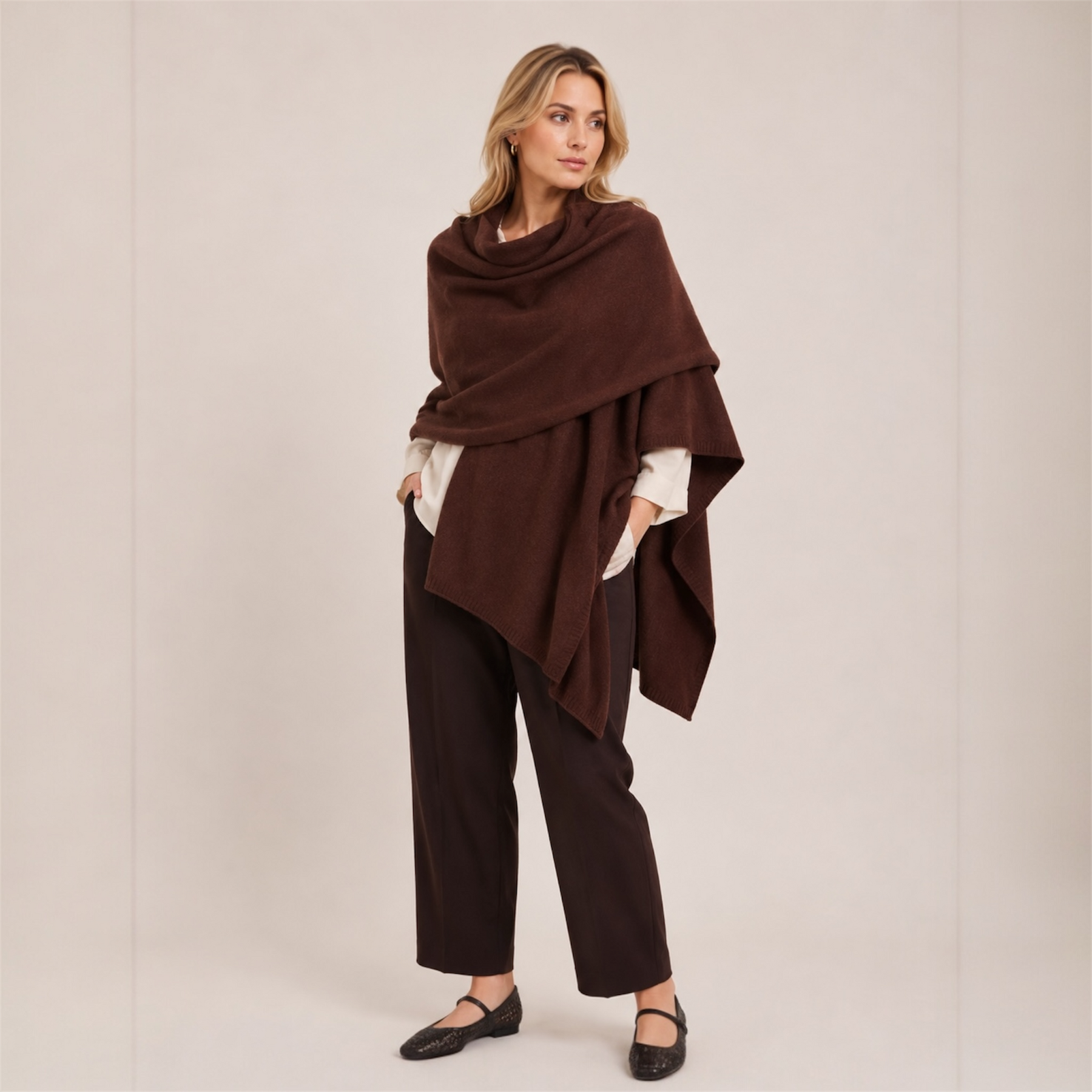 100% Cashmere 2 ply Knitted Julian Oversized Wrap -Unisex -30 Colours available