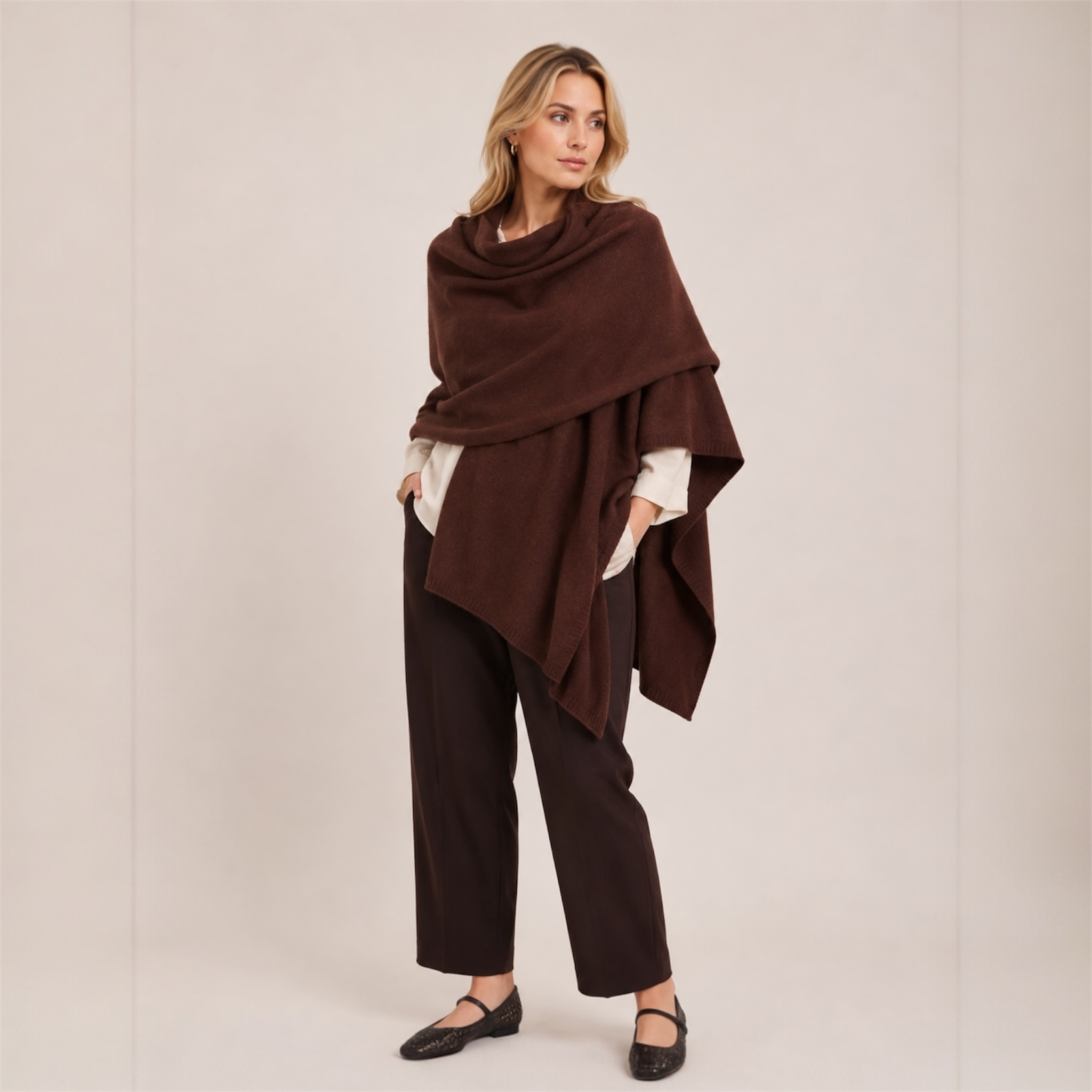 100% Cashmere 2 ply Knitted Julian Oversized Wrap -Unisex -30 Colours available