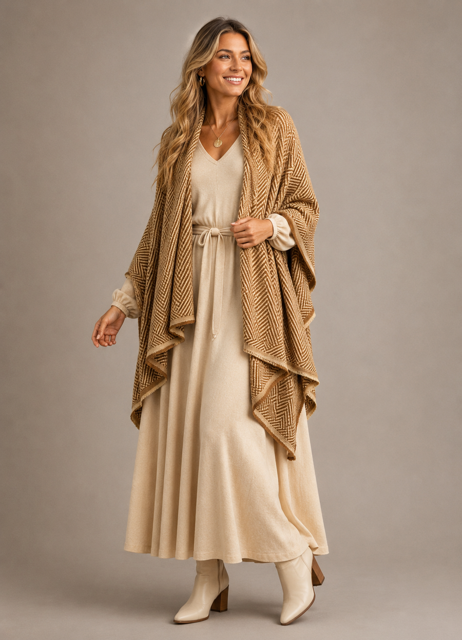 Julian Cashmere Woven Scarf Hues of Brown