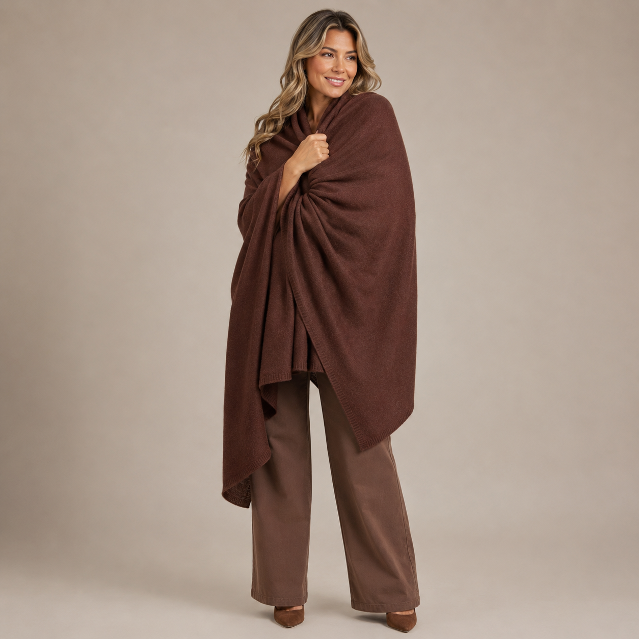 100% Cashmere 2 ply Knitted Julian Oversized Wrap -Unisex -30 Colours available