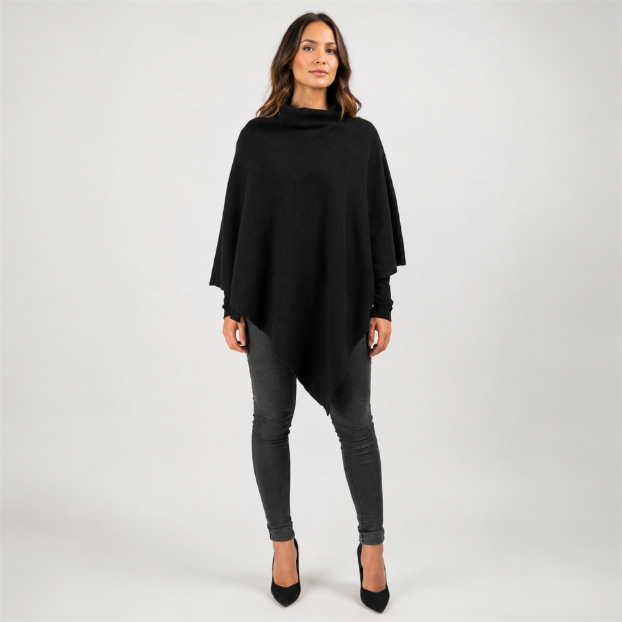 Black Cashmere Julian Poncho-AU 8-18
