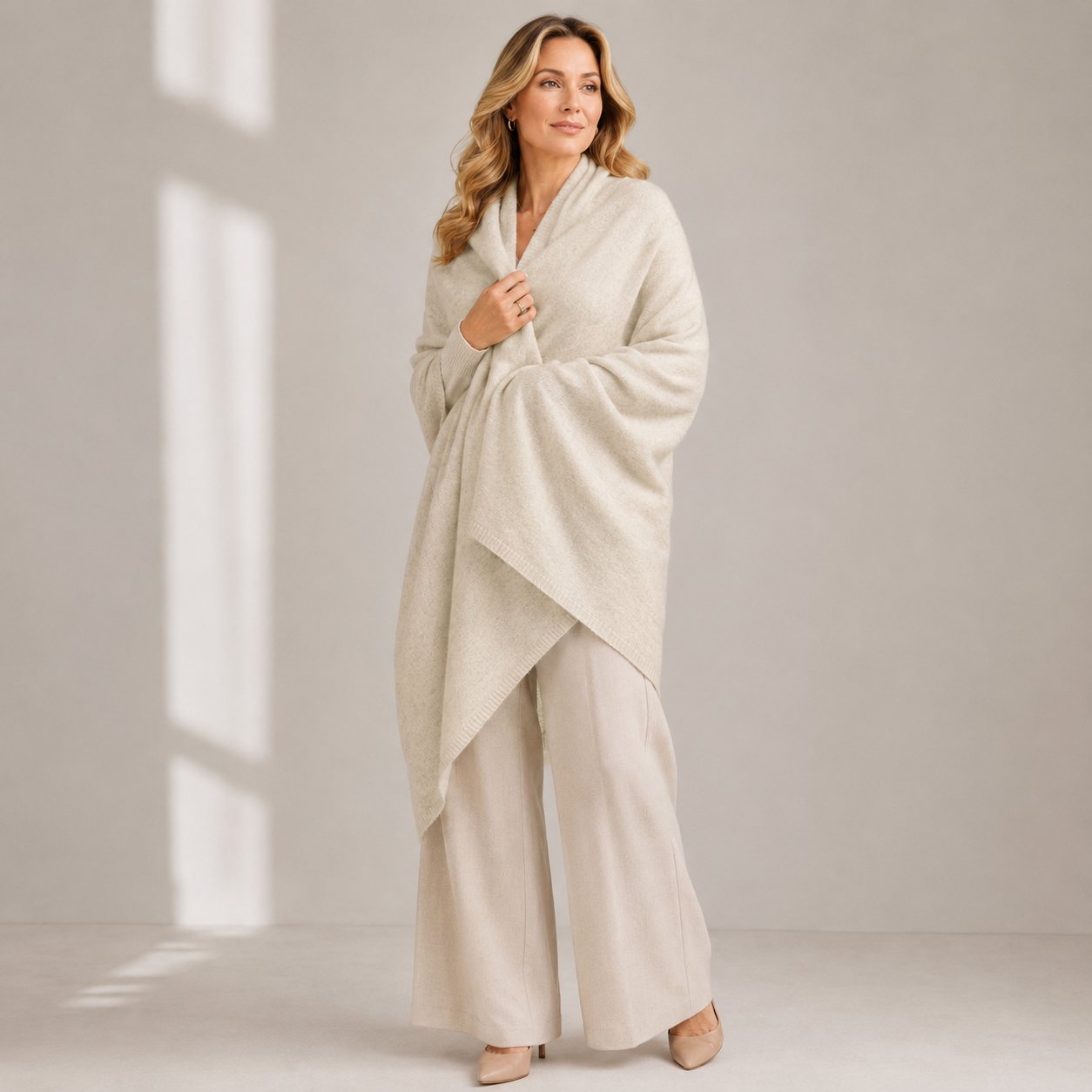 100% Cashmere 2 ply Knitted Julian Oversized Wrap -Unisex -30 Colours available