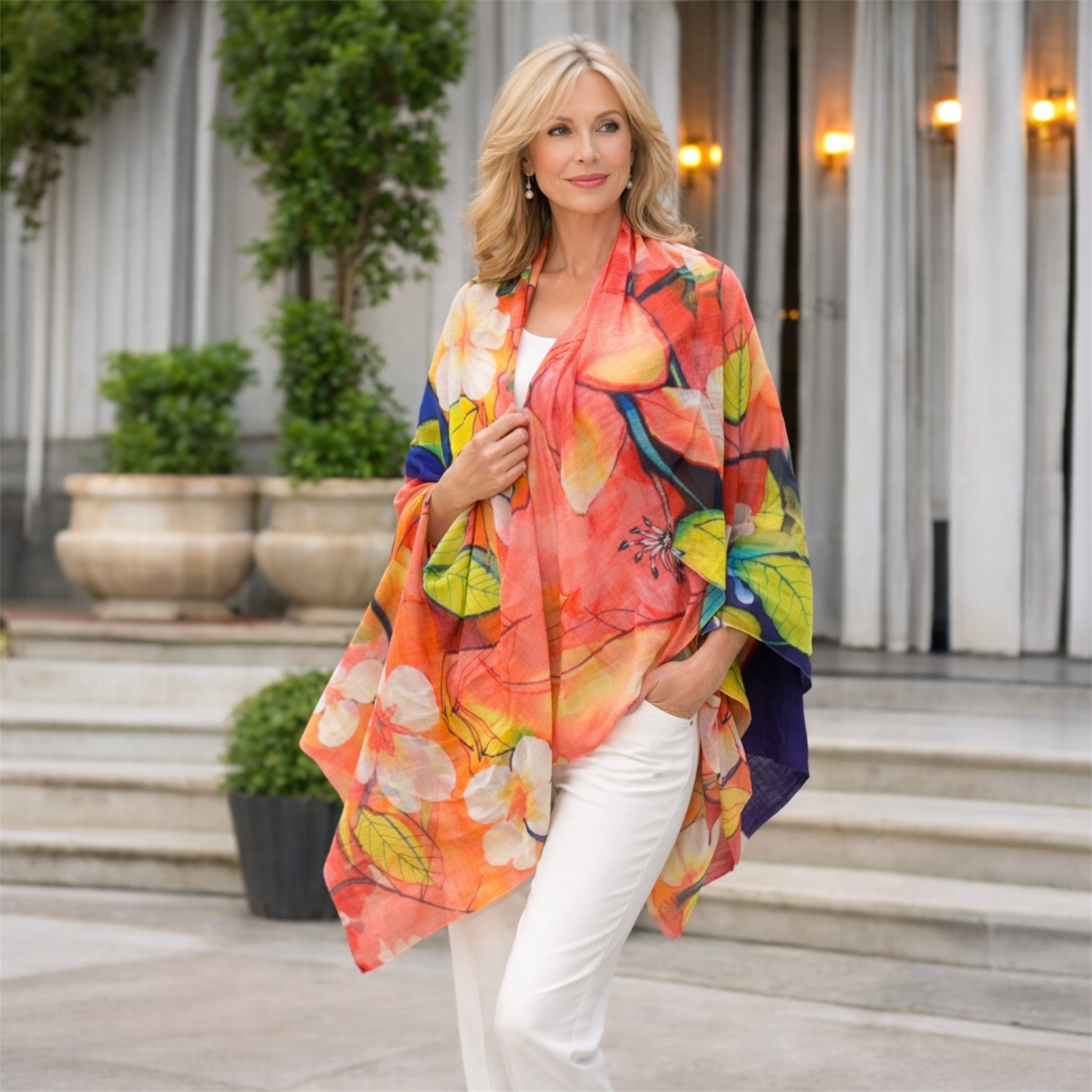 Enchante d Flora 100% Cashmere Julian Scarf /Wrap