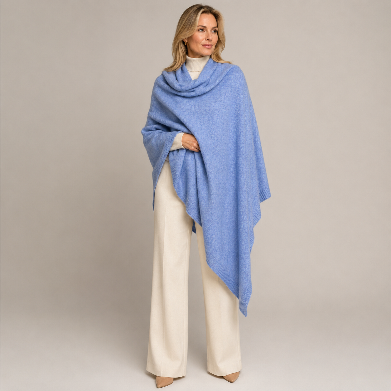 100% Cashmere 2 ply Knitted Julian Oversized Wrap -Unisex -30 Colours available
