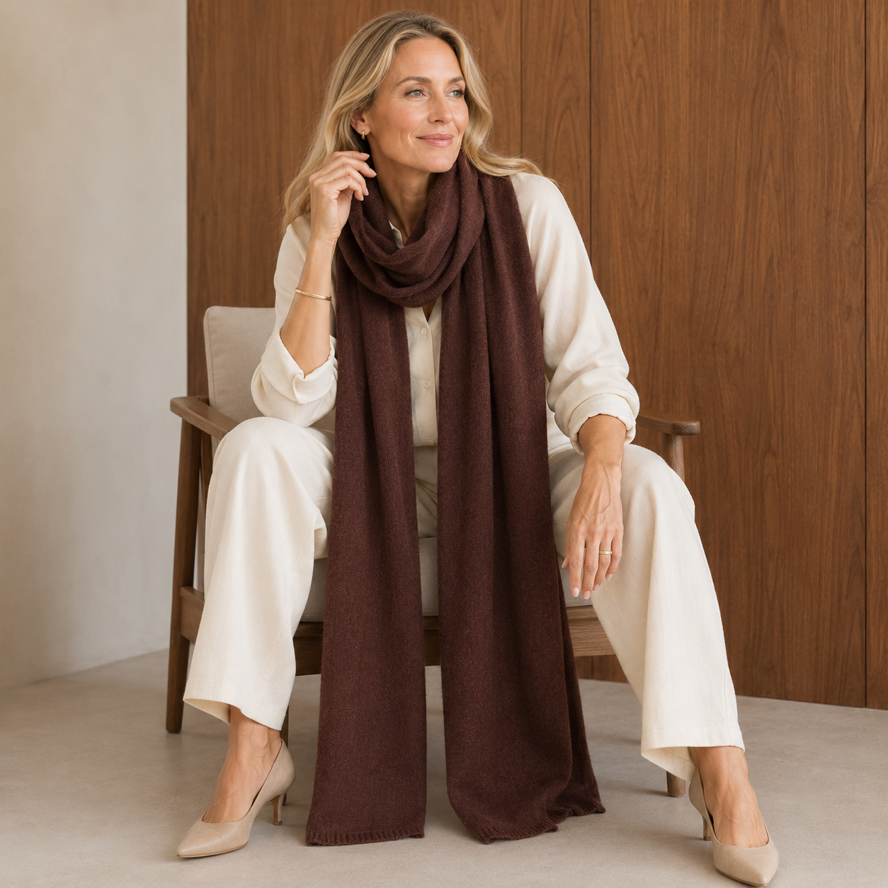 100% Cashmere 2 ply Knitted Julian Oversized Wrap -Unisex -30 Colours available