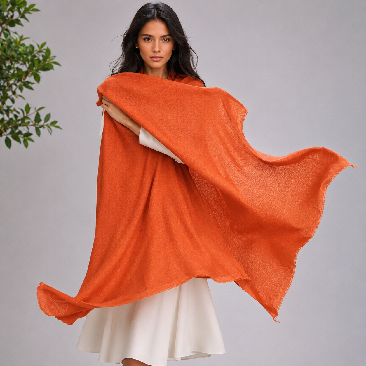 Julian Oversized handwoven pure cashmere scarf-