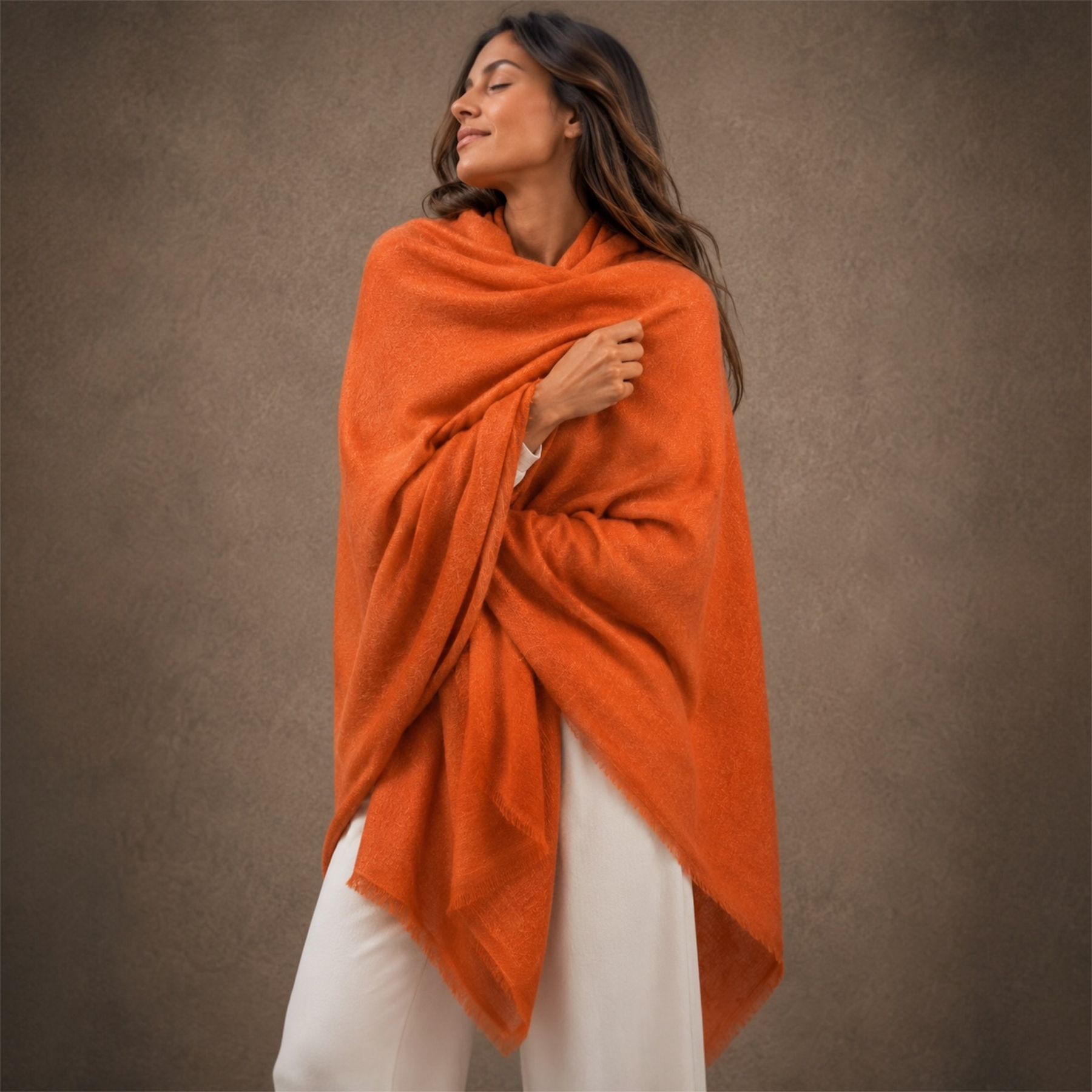 Julian Oversized handwoven pure cashmere scarf-