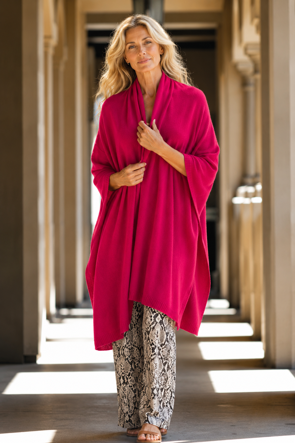 100% Cashmere 2 ply Knitted Julian Oversized Wrap -Unisex -30 Colours available