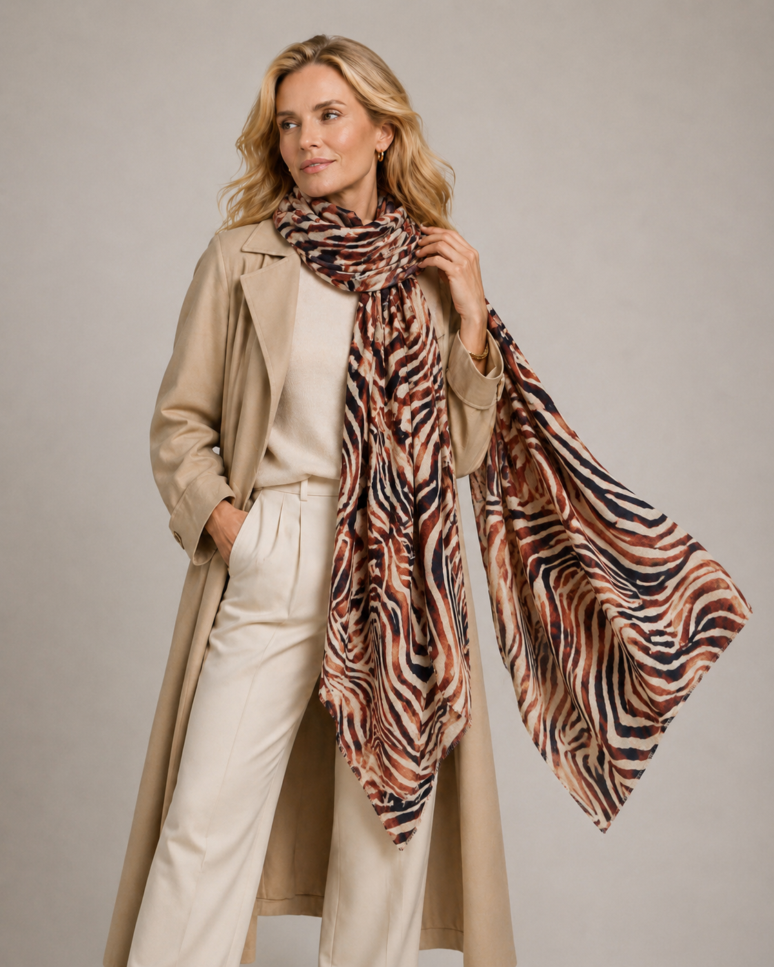 Cashmere Printed Wearable art Julian Ultralight Scarf-More Designs Available