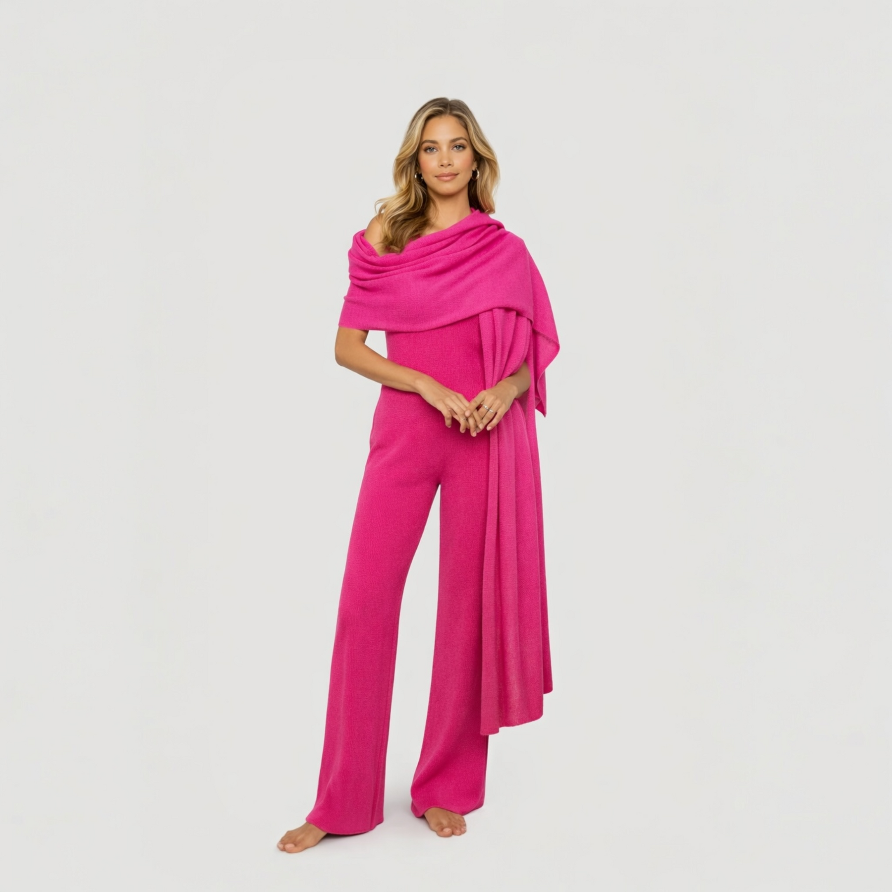100% Cashmere 2 ply Knitted Julian Oversized Wrap -Unisex -30 Colours available