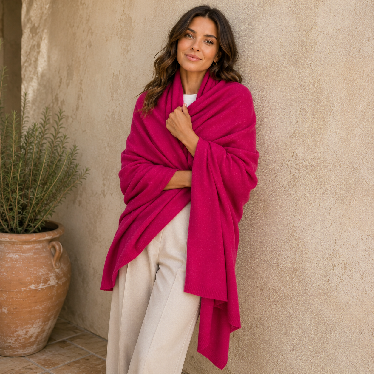 100% Cashmere 2 ply Knitted Julian Oversized Wrap -Unisex -30 Colours available
