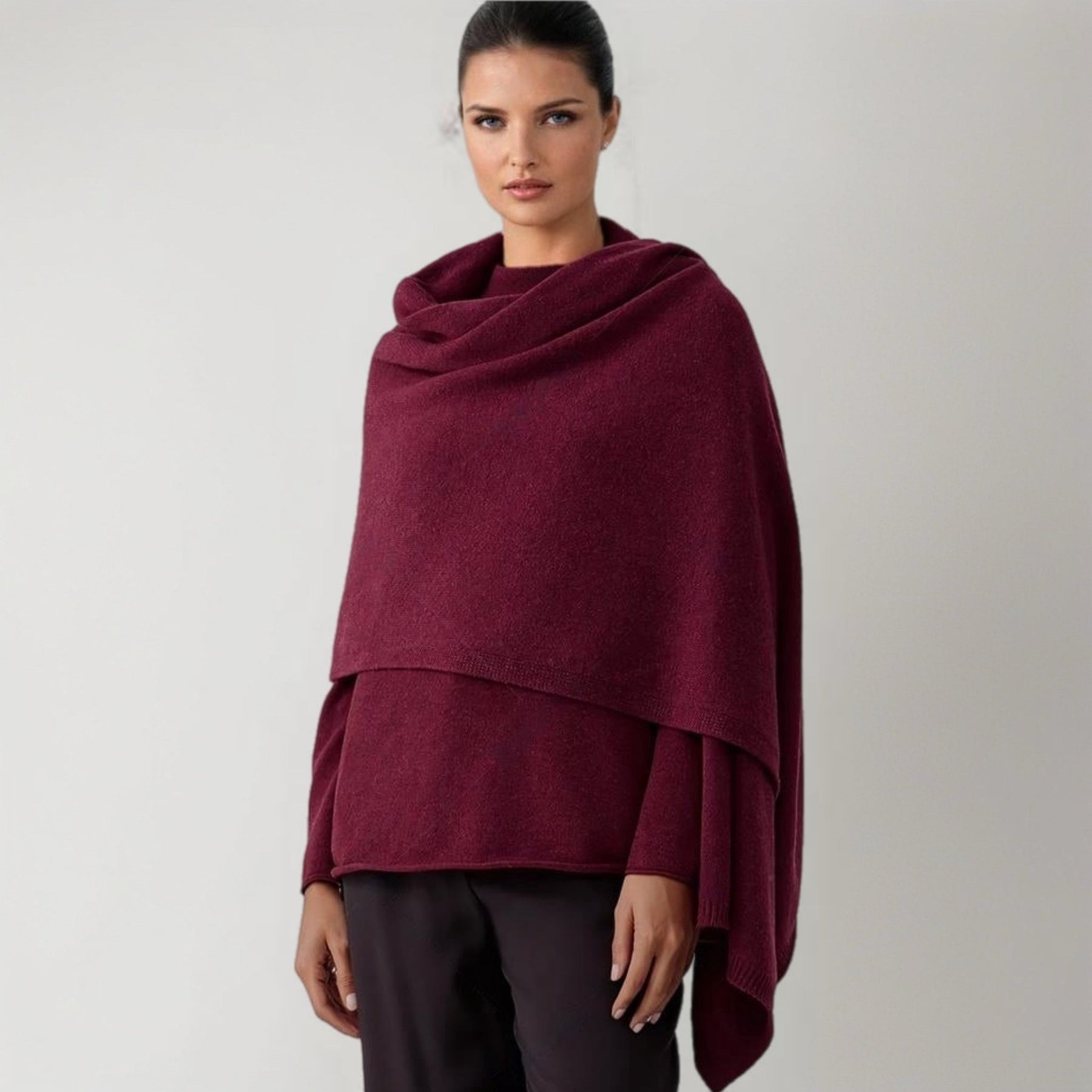 100% Cashmere 2 ply Knitted Julian Oversized Wrap -Unisex -30 Colours available