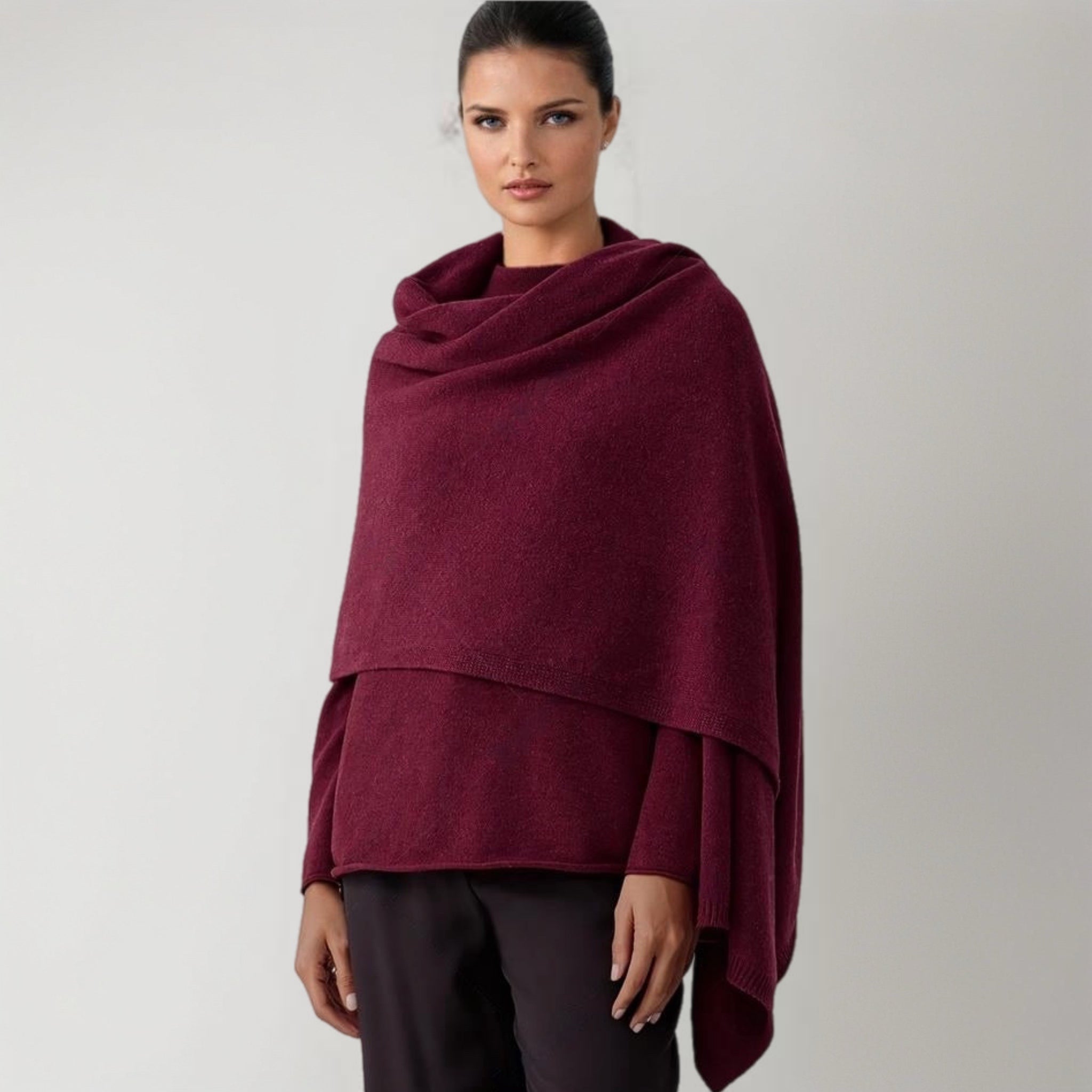 100% Cashmere 2 ply Knitted Julian Oversized Wrap -Unisex -30 Colours available