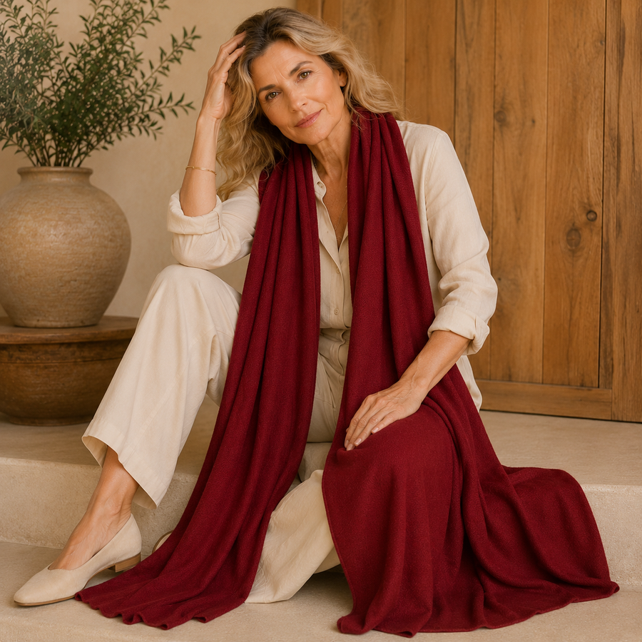 Julian Essential  Cashmere Oversized Knitted Wrap-More Colour Available