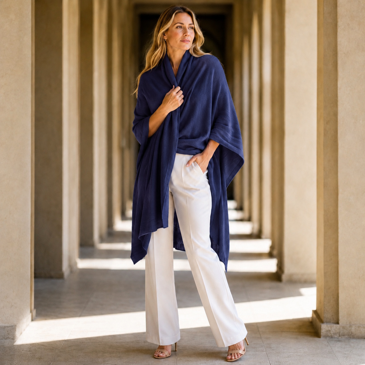 100% Cashmere 2 ply Knitted Julian Oversized Wrap -Unisex -30 Colours available