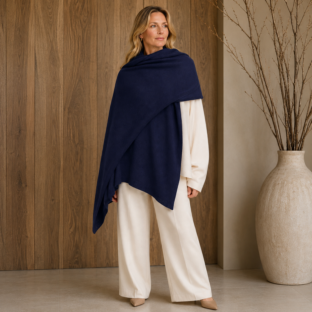 100% Cashmere 2 ply Knitted Julian Oversized Wrap -Unisex -30 Colours available
