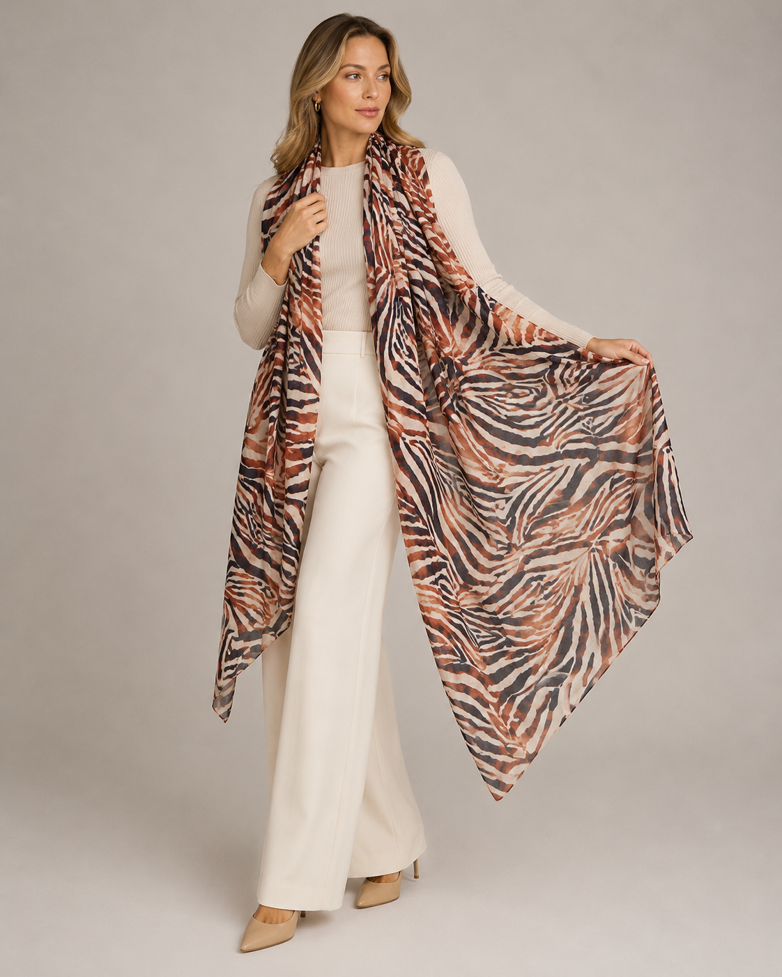 Cashmere Printed Wearable art Julian Ultralight Scarf-More Designs Available