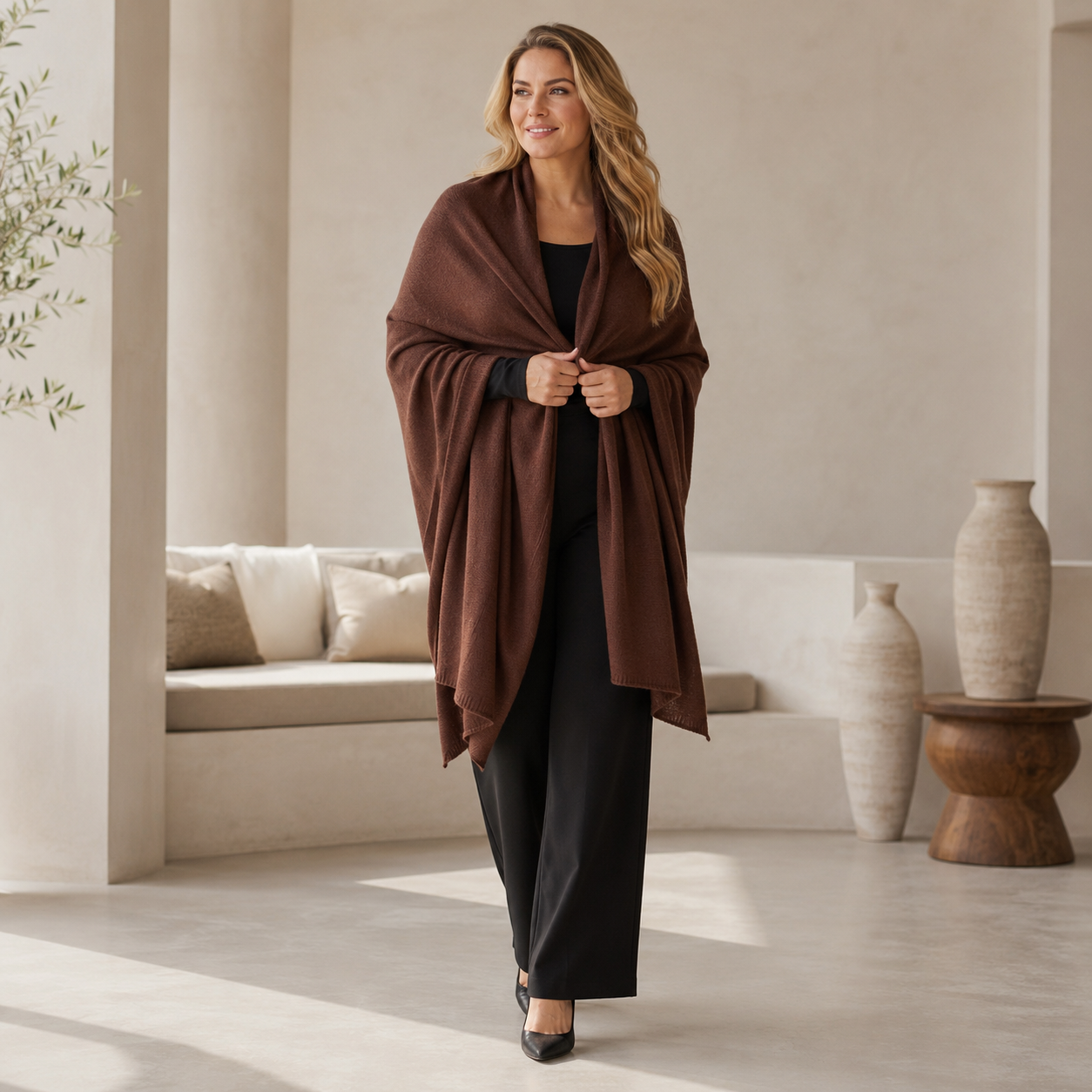 100% Cashmere 2 ply Knitted Julian Oversized Wrap -Unisex -30 Colours available
