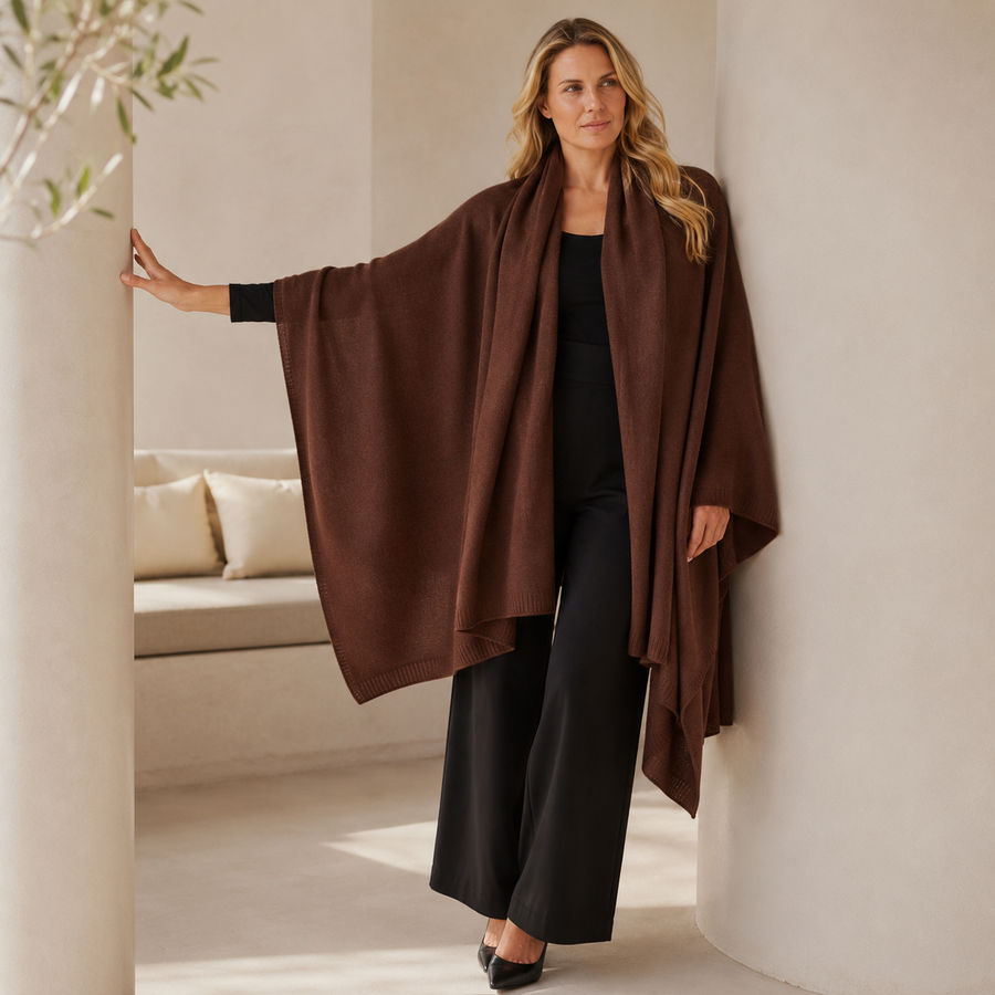100% Cashmere 2 ply Knitted Julian Oversized Wrap -Unisex -30 Colours available
