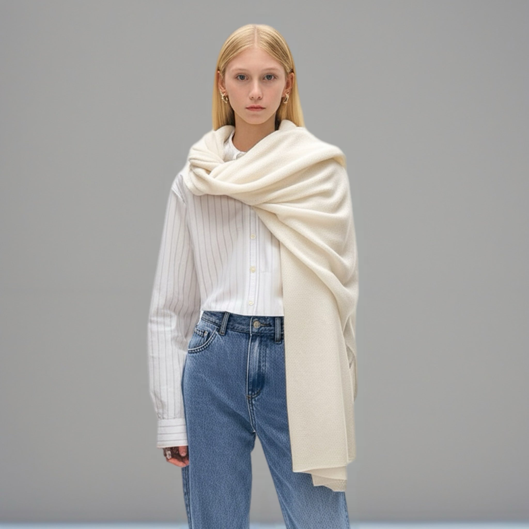 100% Cashmere 2 ply Knitted Julian Oversized Wrap -Unisex -30 Colours available