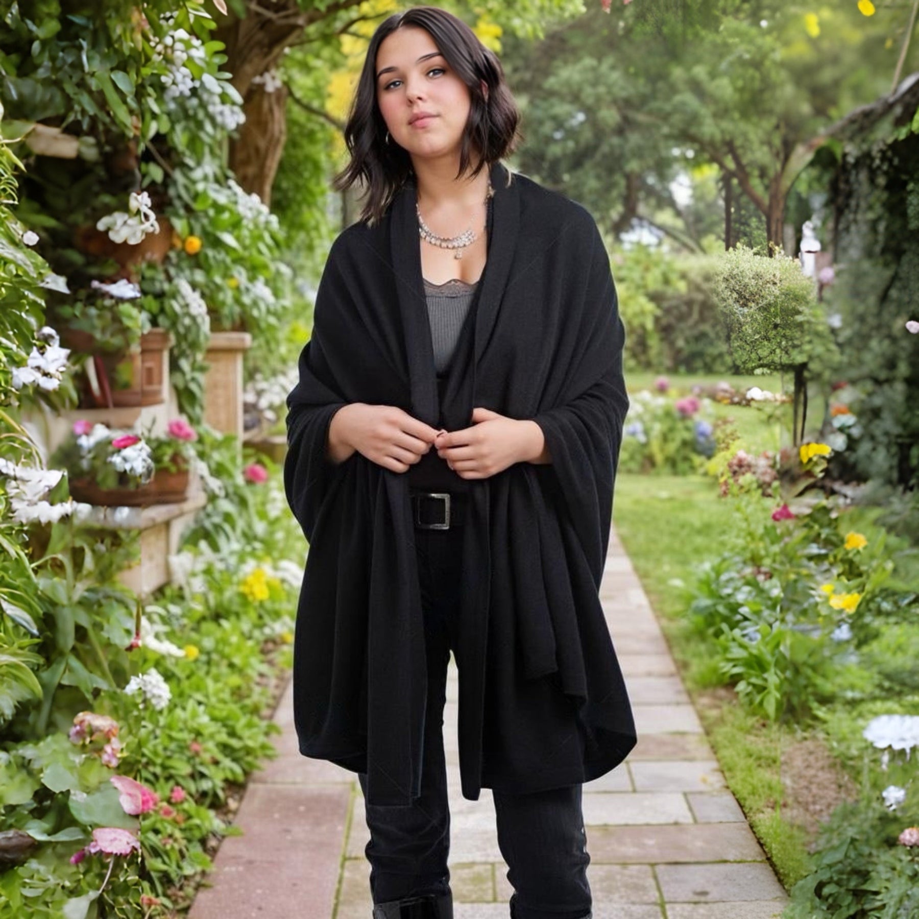 100% Cashmere 2 ply Knitted Julian Oversized Wrap -Unisex -30 Colours available