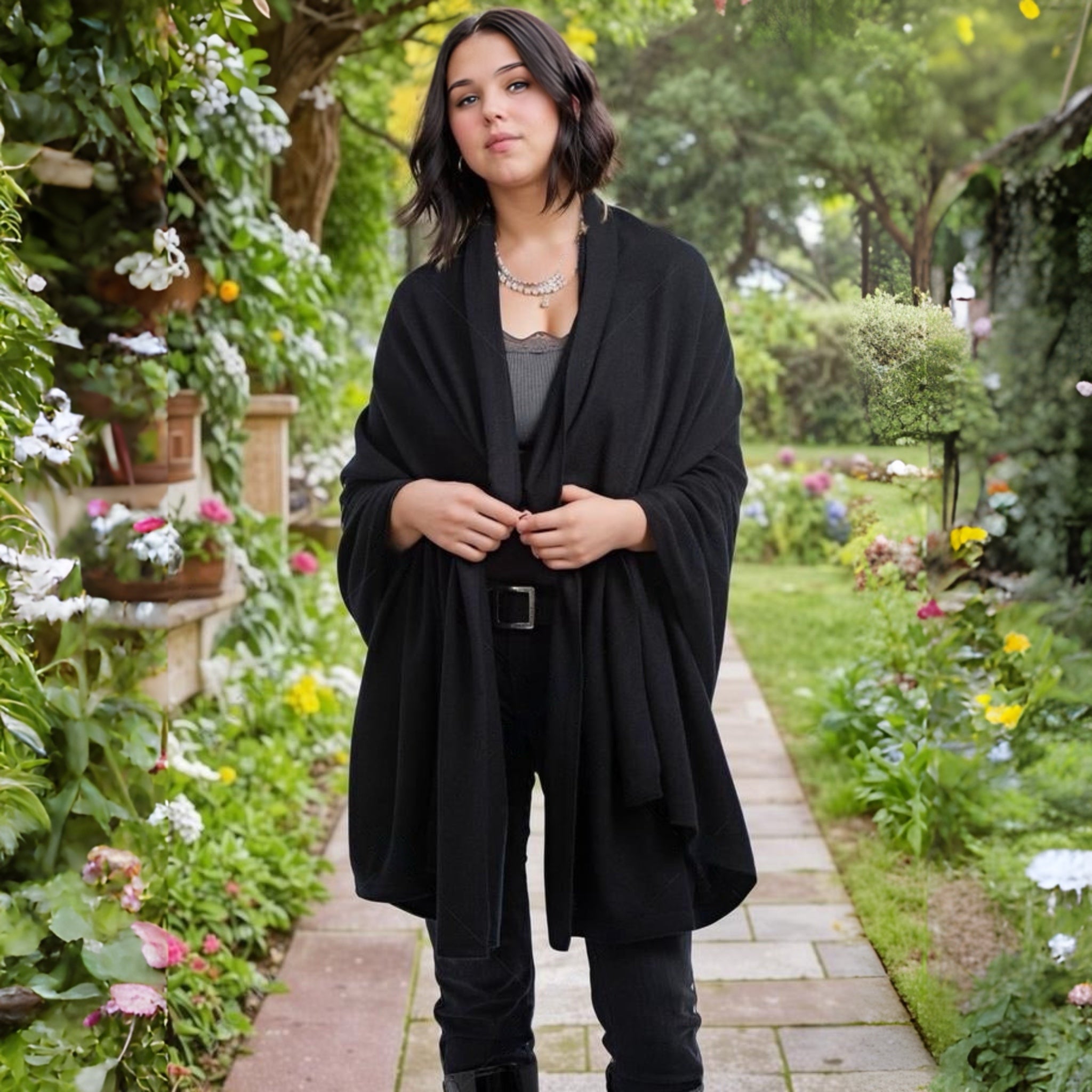 100% Cashmere 2 ply Knitted Julian Oversized Wrap -Unisex -30 Colours available