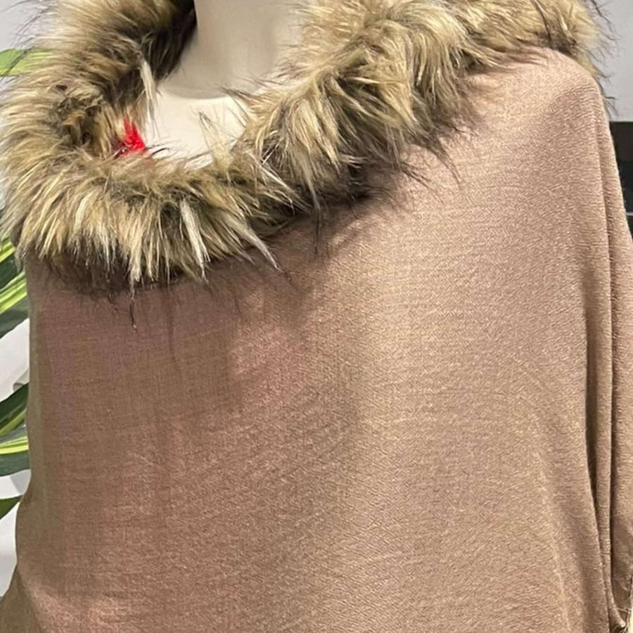 Pure Cashmere Julian Shawl Shawl Wrap Scarf with Fur
